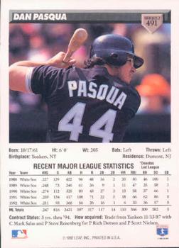 Dan Pasqua  baseball card collectible - Main Image 2