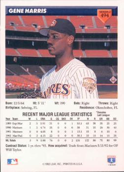 Gene Harris  baseball card collectible - Main Image 2