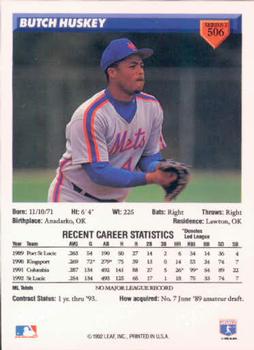 Butch Huskey  baseball card collectible - Main Image 2