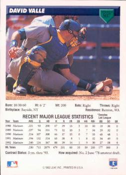David Valle  baseball card collectible - Main Image 2