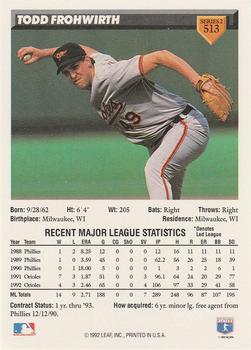 Todd Frohwirth  baseball card collectible - Main Image 2