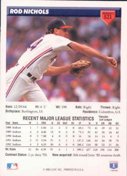 Rod Nichols  baseball card collectible - Main Image 2
