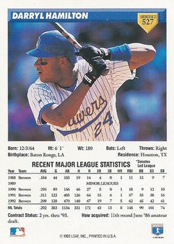 Darryl Hamilton  baseball card collectible - Main Image 2