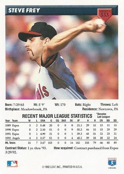 Steve Frey  baseball card collectible - Main Image 2