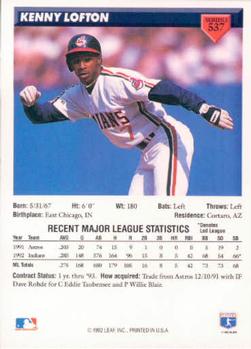 Kenny Lofton  baseball card collectible - Main Image 2