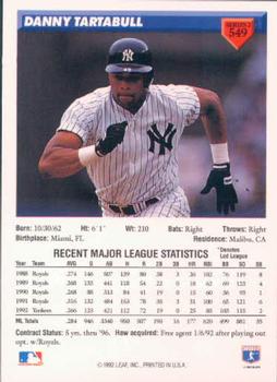 Danny Tartabull  baseball card collectible - Main Image 2