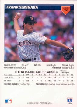 Frank Seminara  baseball card collectible - Main Image 2