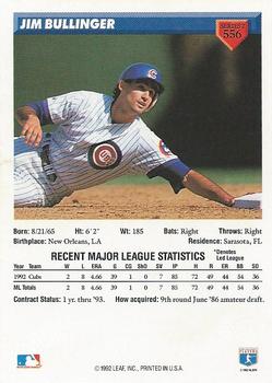 Jim Bullinger  baseball card collectible - Main Image 2