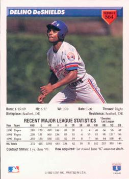 Delino DeShields  baseball card collectible - Main Image 2