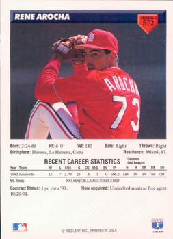 Rene Arocha  baseball card collectible - Main Image 2