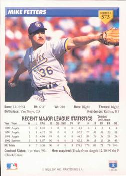 Mike Fetters  baseball card collectible - Main Image 2