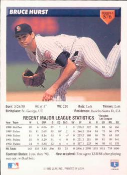 Bruce Hurst  baseball card collectible - Main Image 2