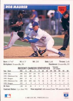 Rob Maurer  baseball card collectible - Main Image 2