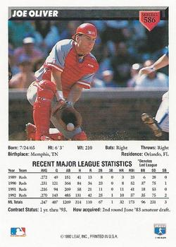 Joe Oliver  baseball card collectible - Main Image 2