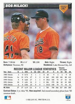 Bob Milacki  baseball card collectible - Main Image 2