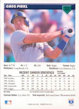 Greg Pirkl  baseball card collectible - Main Image 2