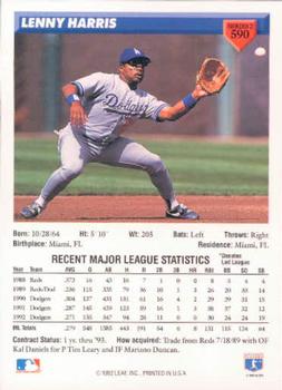 Lenny Harris  baseball card collectible - Main Image 2