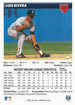 Luis Rivera  baseball card collectible - Main Image 2