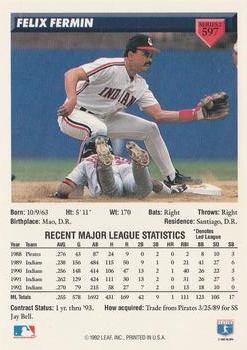 Felix Fermin  baseball card collectible - Main Image 2