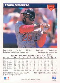 Pedro Guerrero  baseball card collectible - Main Image 2