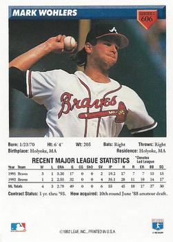 Mark Wohlers  baseball card collectible - Main Image 2