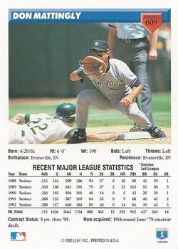 Don Mattingly  baseball card collectible - Main Image 2