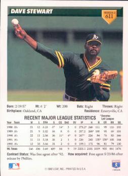 Dave Stewart  baseball card collectible - Main Image 2