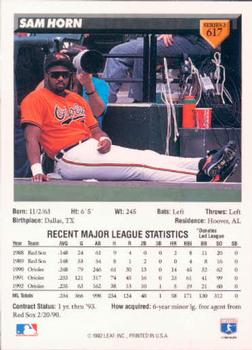 Sam Horn  baseball card collectible - Main Image 2