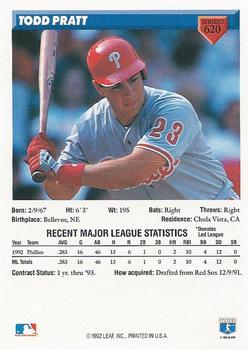 Todd Pratt  baseball card collectible - Main Image 2