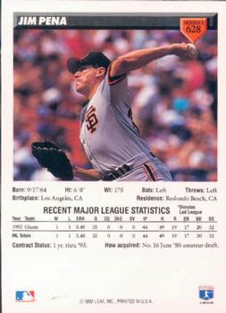 Jim Pena  baseball card collectible - Main Image 2