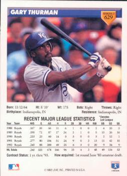 Gary Thurman  baseball card collectible - Main Image 2