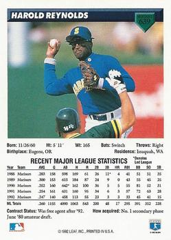 Harold Reynolds  baseball card collectible - Main Image 2