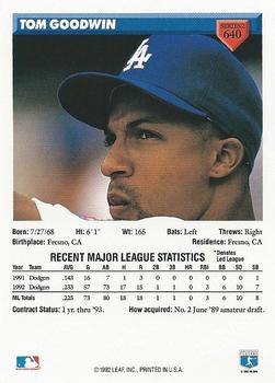 Tom Goodwin  baseball card collectible - Main Image 2