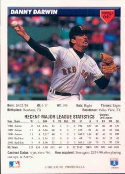 Danny Darwin  baseball card collectible - Main Image 2