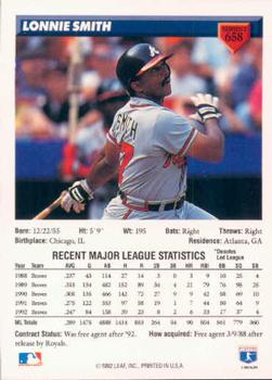 Lonnie Smith  baseball card collectible - Main Image 2