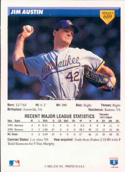 Jim Austin  baseball card collectible - Main Image 2