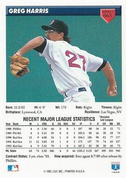 Greg Harris  baseball card collectible - Main Image 2