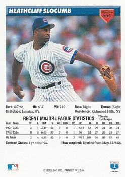 Heathcliff Slocumb  baseball card collectible - Main Image 2