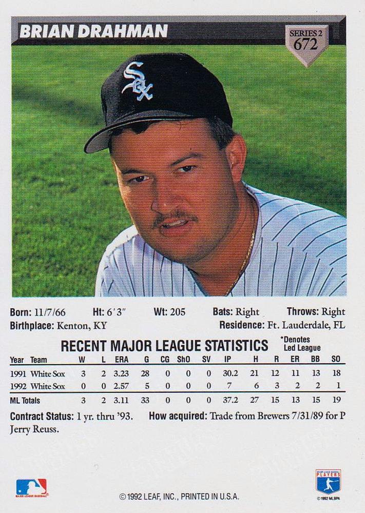 Brian Drahman  baseball card collectible - Main Image 2