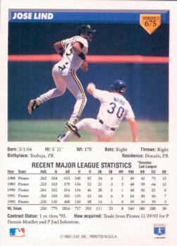 Jose Lind  baseball card collectible - Main Image 2