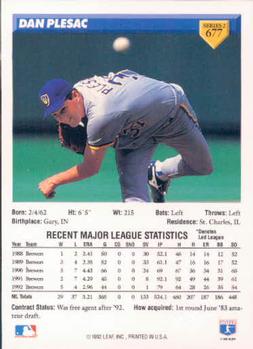 Dan Plesac  baseball card collectible - Main Image 2