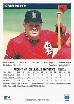 Stan Royer  baseball card collectible - Main Image 2