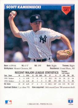 Scott Kamieniecki  baseball card collectible - Main Image 2