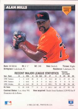 Alan Mills  baseball card collectible - Main Image 2