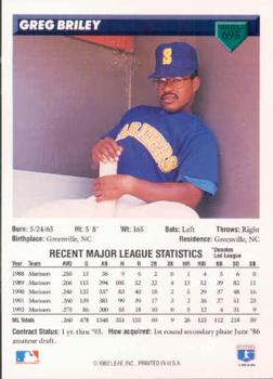 Greg Briley  baseball card collectible - Main Image 2