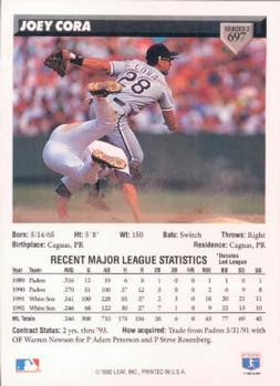 Joey Cora  baseball card collectible - Main Image 2