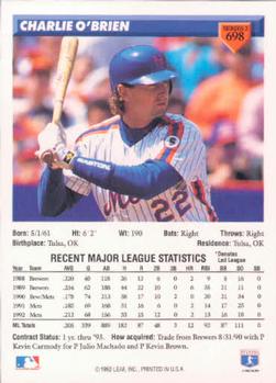 Charlie O’Brien  baseball card collectible - Main Image 2