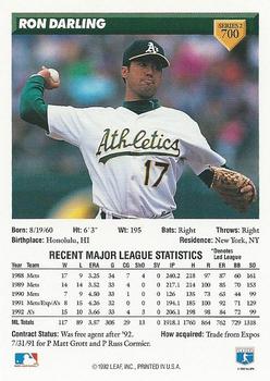 Ron Darling  baseball card collectible - Main Image 2