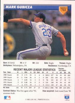 Mark Gubicza  baseball card collectible - Main Image 2
