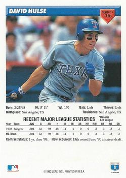 David Hulse  baseball card collectible - Main Image 2